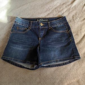 Darker wash jean shorts
